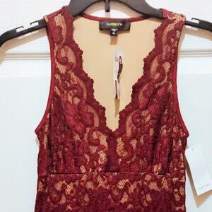 Karen Kane Lace Sleevless Midi Dress in Burgandy  SIZE XS   NWT!!!!